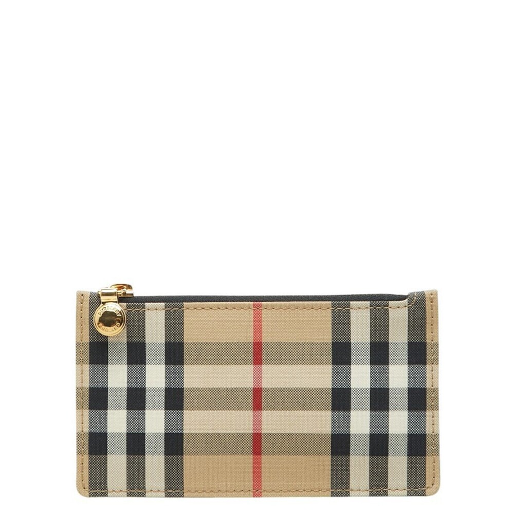 Burberry Nova Check Fragment Case Wallet/Coin Purse 8035623 Beige Black Canva...